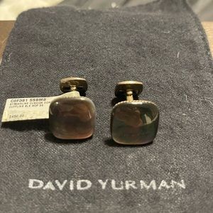 Men’s brass and marble David Yurman cuff links authentic.